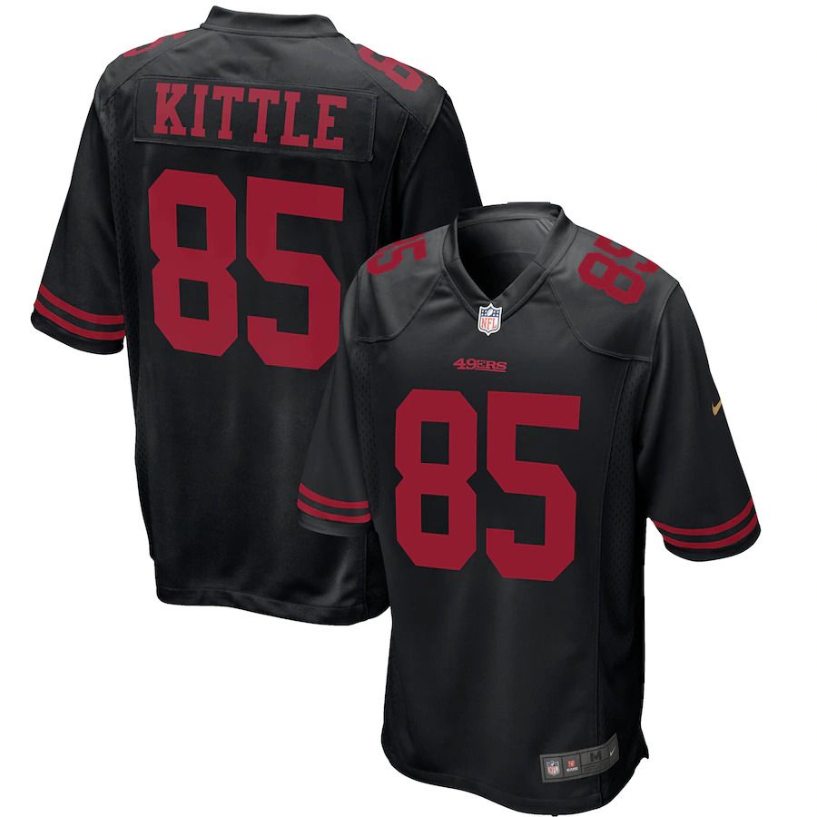 Men San Francisco 49ers #85 George Kittle Nike Black Fashion Game NFL Jersey->san francisco 49ers->NFL Jersey